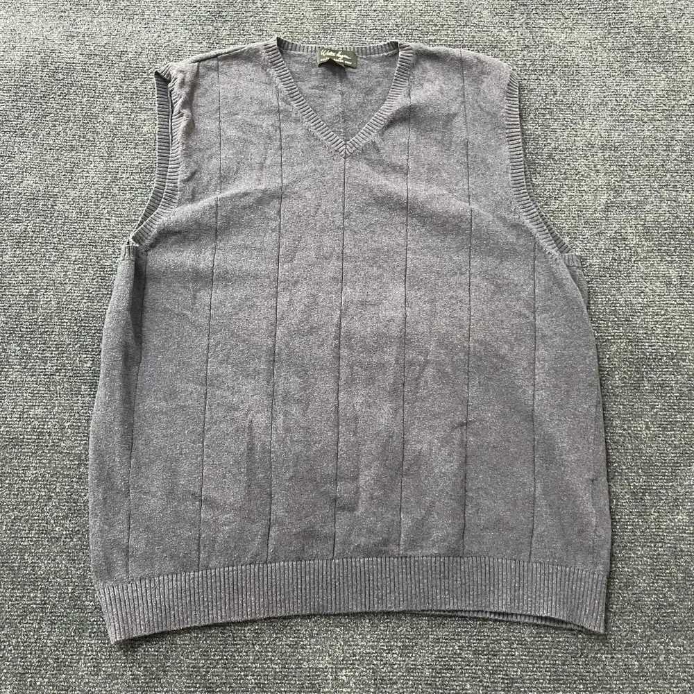 Walter Hagen Sweater Vest Mens Medium Gray V Neck Golf Knit Pullover Casual‎